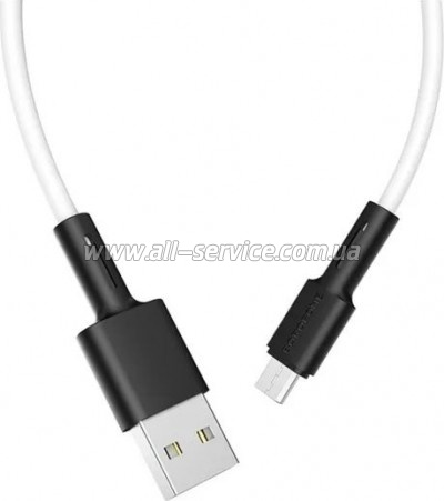 ���� ������ USB 2.0 AM to Micro 5P 1.0m silicone white BOROFONE (6931474710383)