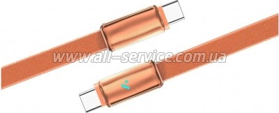 ���� ������ USB-C to USB-C 1.0m 5A 100W ultra-thin orange ColorWay (CW-CBPDCC100-OR)