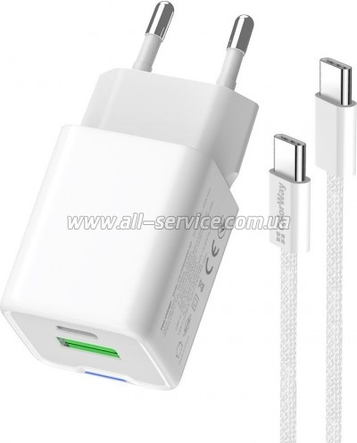 �������� ������� ColorWay GaN Mini 30W PD (CW-CHS053PDC-WT)