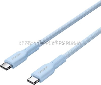 ���� ������ USB-C to USB-C 1.0m OnWire 60CL C-C 60W COLOR Braided 1m Light Blue Canyon (CND-CCAP60AB10LBL)