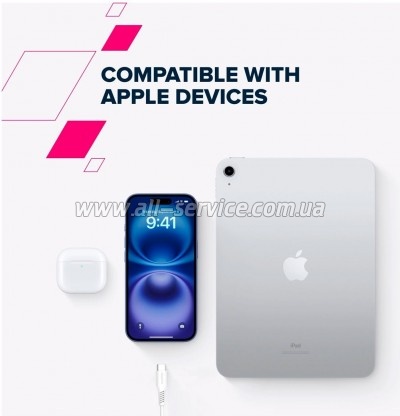 ���� ������ USB-C to USB-C 2.0m CC60SC 60W White Canyon (CNS-CC60SC20W)