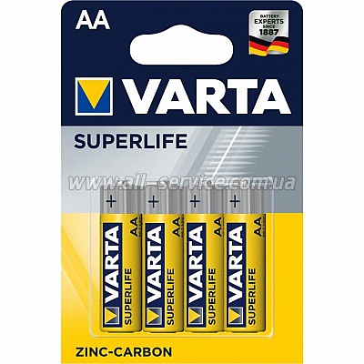  Varta AA SUPERLIFE Zinc-Carbon R6 * 4 (02006101414)