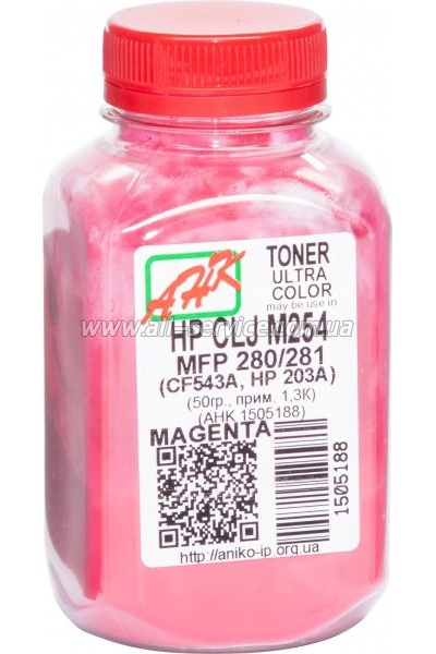 Тонер АНК HP CLJ M254/ M280/ M281 бутль 60г Magenta (1505188) Тонер АНК HP CLJ M254/ M280/ M281 бутль 60г Magenta (1505188)
