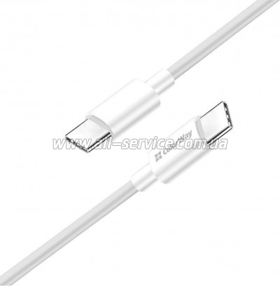 ���� ������ USB-C to USB-C 2.0m 5A 100W zinc alloy braided white ColorWay (CW-CBPDCC099-WT)