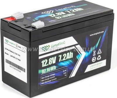  LiFePo4 Longttech LiFePO4 12.8V - 7.2Ah (LAR1207-LT7-R26)