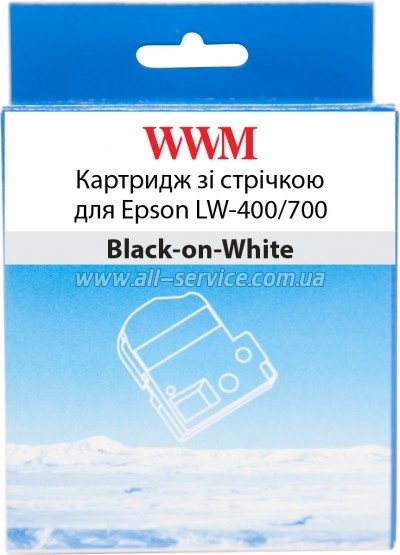 �������� WWM ��� Epson LW-400/ 700 12mm � 8m Black-on-White (WWM-SS12K)