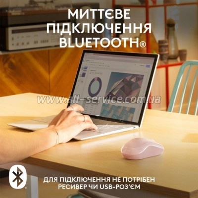  Logitech M240 Silent Bluetooth Rose (910-007121)