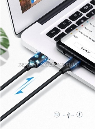 ���� ������ USB 2.0 AM to USB-C 3.0m 3.0A 18W US287 Black Ugreen (60826)