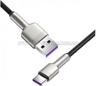 ���� ������ USB 2.0 AM to USB-C 1.0m Cafule Metal 66W black Baseus (CAKF000101)