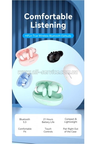 �������� Vention Elf Earbuds E01 Blue (NBFS0)