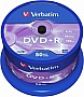 ���� DVD+R Verbatim 4.7 GB/120 min 16x Silver 50 pcs Cake Box (43550)