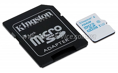   16GB Kingston microSDHC Class 10 UHS-I U3 + SD  Action (SDCAC/16GB)