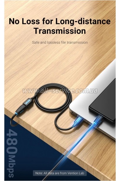 ���� ������ USB 2.0 AM/AF 1.5m black VENTION (CBIBG)