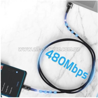 ���� ������ USB 2.0 AM to USB-C 3.0m 100W black Essager (EXC7A-CGC01-P)