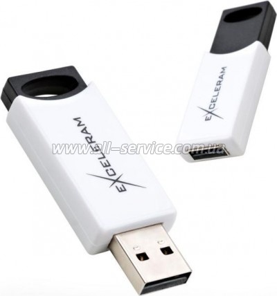  eXceleram 64GB H2 Series White/Black USB 2.0 (EXU2H2W64)