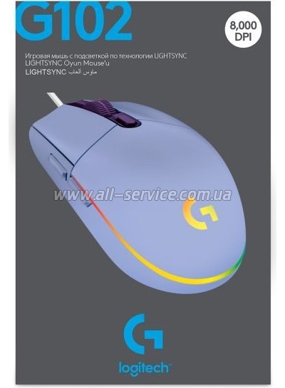 Logitech G102 Lightsync Lilac (910-005854)