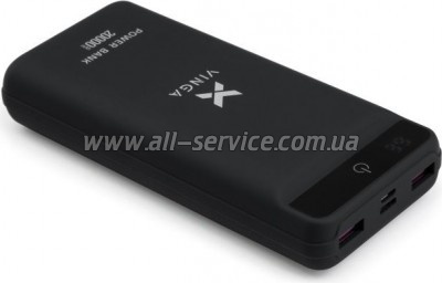   Vinga 20000 mAh QC3.0 Display soft touch black (VPB2QLSBK)
