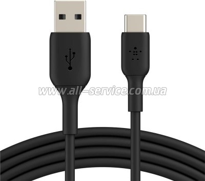 ���� ������ USB 2.0 AM to USB-C 2.0m PVC black Belkin (CAB001BT2MBK)