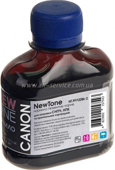 Чернила NewTone Canon imagePROGRAF TM-200/ TM-305 100г Black Пигментные (NT.PFI120Bk-2) Чернила NewTone Canon imagePROGRAF TM-200/ TM-305 100г Black Пигментные (NT.PFI120Bk-2)