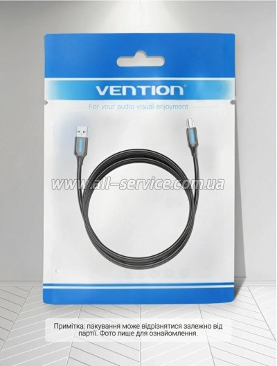 ������ ��� �������� USB 2.0 AM/BM 0.5m PVC black Vention (COQBD)