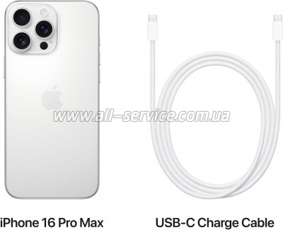  Apple iPhone 16 Pro Max 256GB White Titanium (MYWW3)