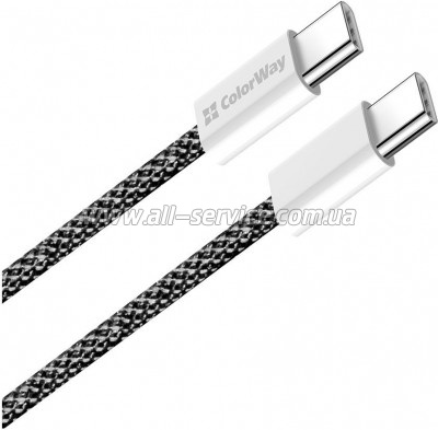 ���� ������ ColorWay USB-C to USB-C 2.0m PD Fast Charging 60W 3.0� black (CW-CBPDCC068-BK)