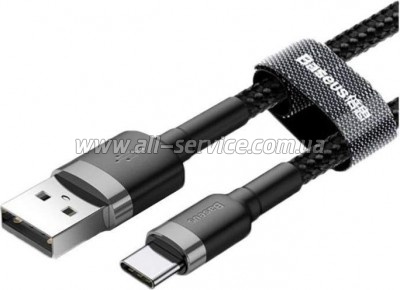 ���� ������ USB 2.0 AM to USB-C 0.5m 3A gray-black Baseus (CATKLF-AG1)