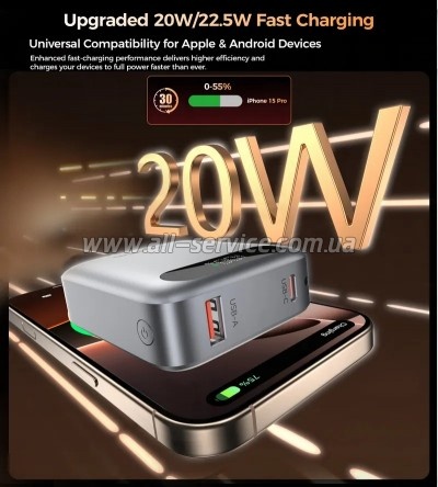������� ������������� Choetech 10000mAh 22.5W PD grey (B860-CCGY)