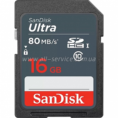   SanDisk 16GB SDHC C10 UHS-I R80MB/s Ultra Lite (SDSDUNS-016G-GN3IN)