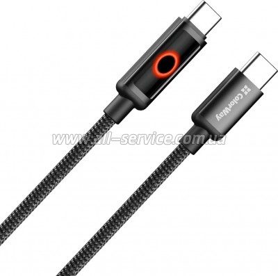 ���� ������ USB-C to USB-C 1.0m 3A PD60W black ColorWay (CW-CBPDCC103-BK)