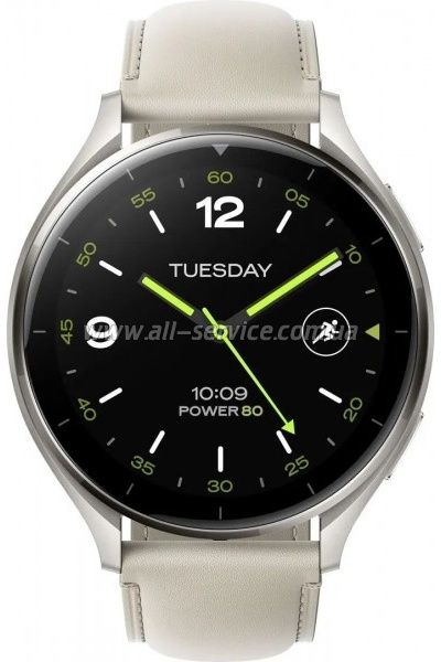 - Xiaomi Watch 2 Titan BHR9306GL Gray Case White Leather Strap (1093970)