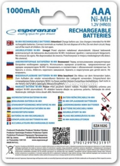 ����������� Esperanza AAA 1000mAh Ni-MH * 4 green (EZA102G)
