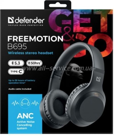�������� Defender FreeMotion B695 Bluetooth ANC Black (63695)