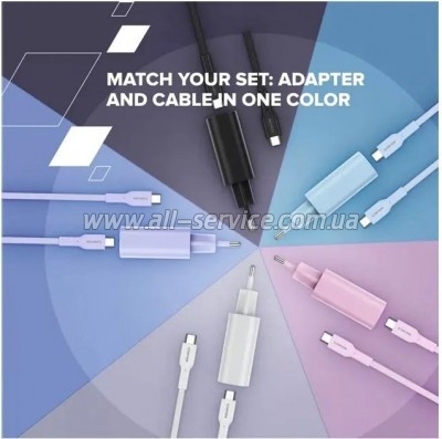 ���� ������ USB-C to USB-C 1.0m OnWire 60CL C-C 60W COLOR Braided 1m White Canyon (CND-CCAP60AB10W)