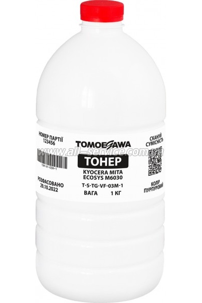 Тонер Tomoegawa Kyocera Mita Ecosys M6030 бутль 1кг Magenta (TSM-VF-03M-1) Тонер Tomoegawa Kyocera Mita Ecosys M6030 бутль 1кг Magenta (TSM-VF-03M-1)