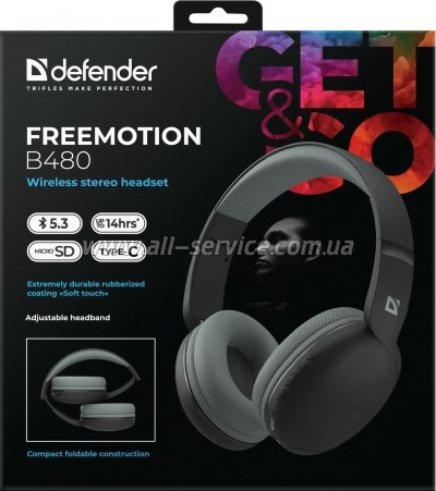 �������� Defender FreeMotion B480 Bluetooth Black (63480)