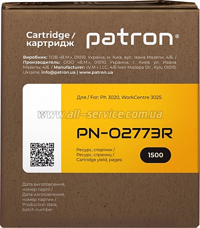 �������� Patron Extra Xerox Phaser 3020/ WorkCentre 3025 ������ 106R02773 (PN-02773R)