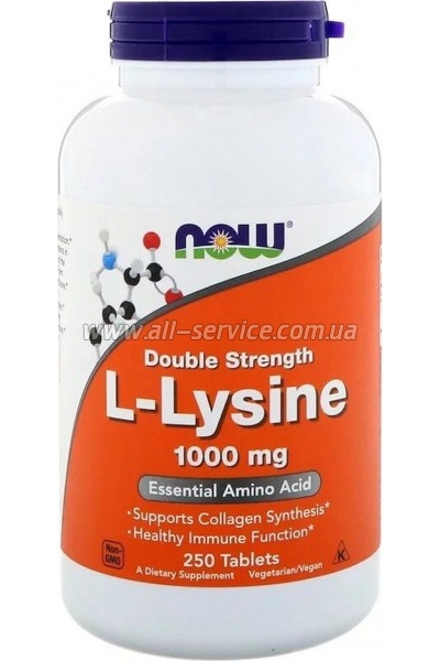  Now Foods L-, L-Lysin, 1000 , 250  (NF0123)
