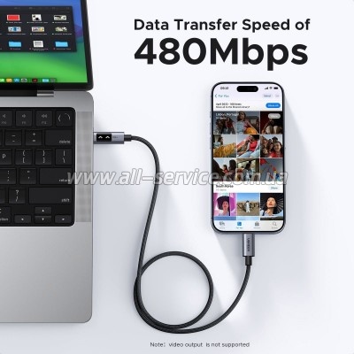 ���� ������ USB-C to USB-C 1.0m PD 100W L509 black Ugreen (35501)