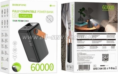 ������� ������������� BOROFONE 60000mAh BJ66B Magnifico PD 20W Black (6941991115165)