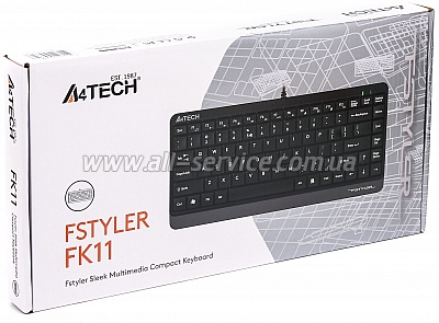 A4Tech FK11 Fstyler Compact Size USB Grey