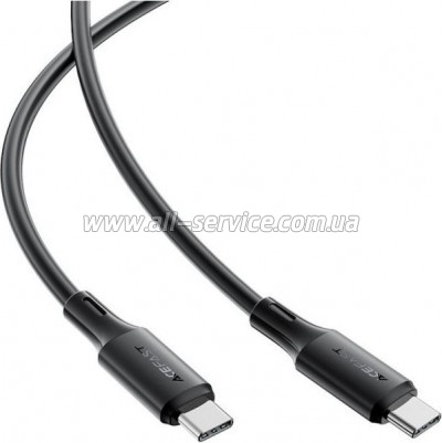 ���� ������ USB-C to USB-C 1.2m 3A 60W silicone black Acefast (6974316284161)
