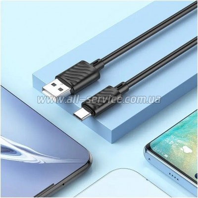 ���� ������ USB 2.0 AM to USB-C 1.0m X88 Gratified black HOCO (6931474783349)