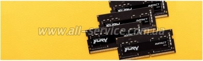 ������ ������ ��� �������� SoDIMM DDR4 16GB 3200 MHz Impact Kingston Fury (ex.HyperX) (KF432S20IB/16)