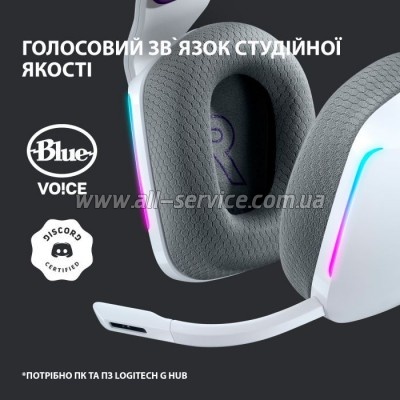  Logitech G733 Lightspeed Wireless RGB Gaming Headset White (981-000883)