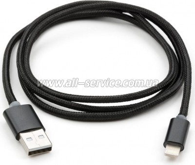 ���� ������ USB 2.0 AM to Lightning 1m LED black Vinga (VCPDCLLED1BK)
