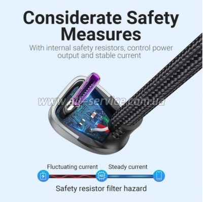 ���� ������ USB 2.0 AM to USB-C 1.5m 66W 180� U-Shaped aluminum alloy Vention (COHHG)