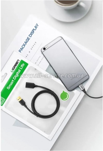 ���� ������ USB 3.0 AM/AF 1.0m US129 black Ugreen (10368)