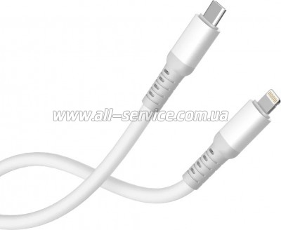 ���� ������ USB-C to Lightning 1.0m PD30W liquid silicone white ColorWay (CW-CBPDCL093-WT)