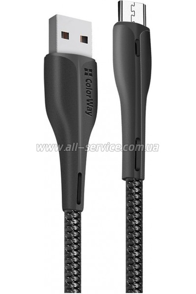 ���� ������ USB 2.0 AM to Micro 5P 1.0m led black ColorWay (CW-CBUM034-BK)